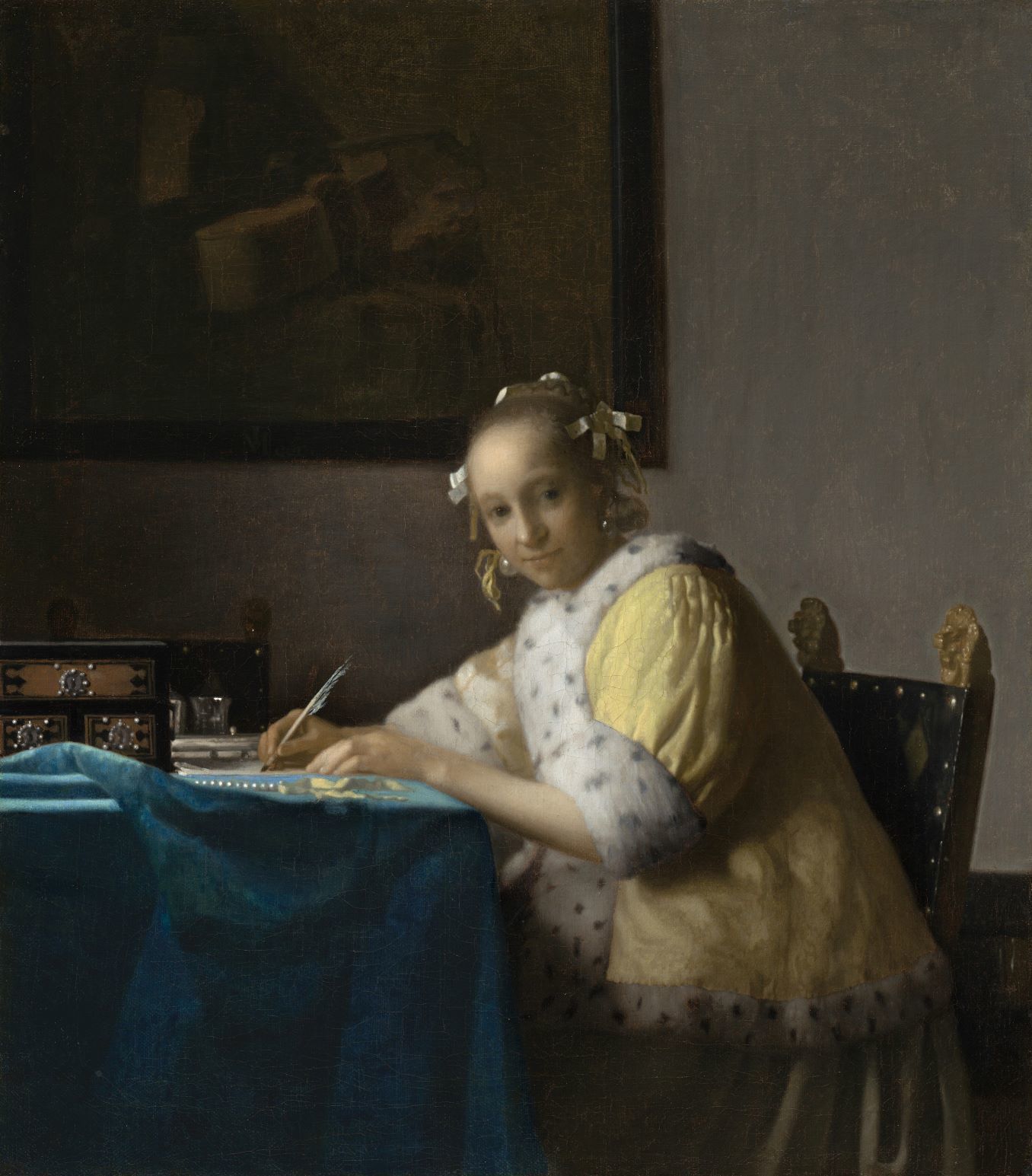 3 Johannes Vermeer Schrijvende vrouw in het geel 1665 National Gallery of Art Washington verkleind
