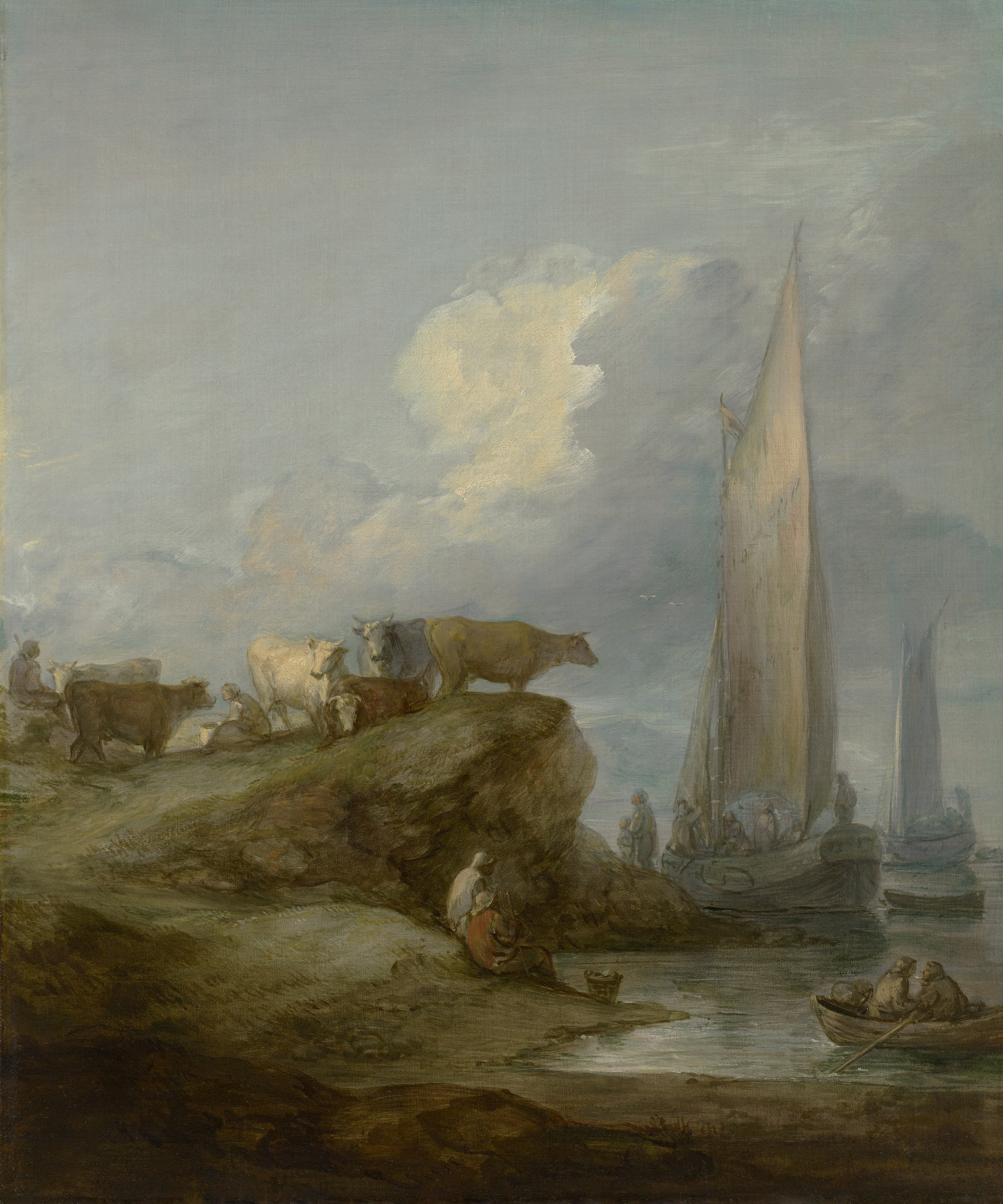 Afb 4 cat 39 Gainsborough Coastal scene with shipping and cattle Sarah Campbell Blaffer Foundation