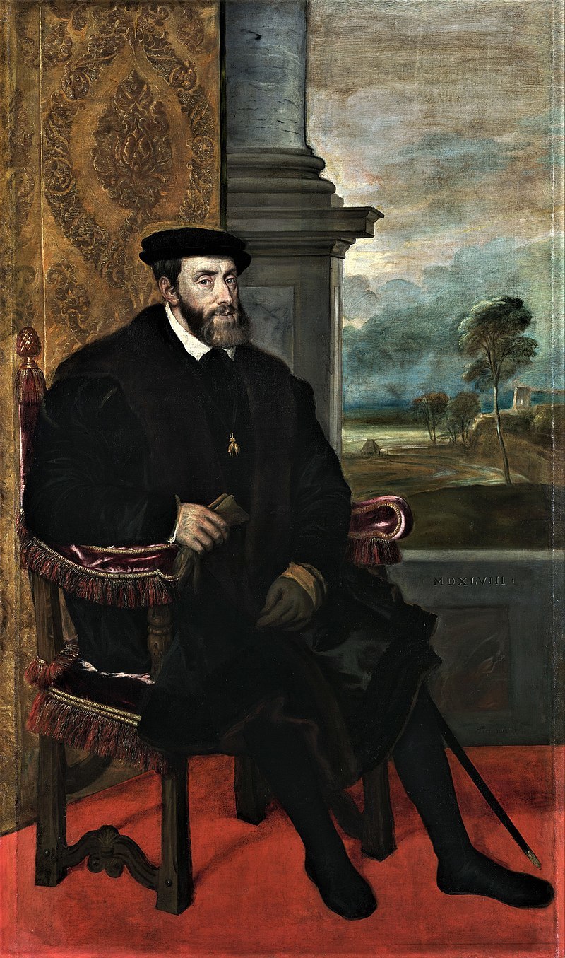 800px Titian Portrait of Charles V Seated WGA22964