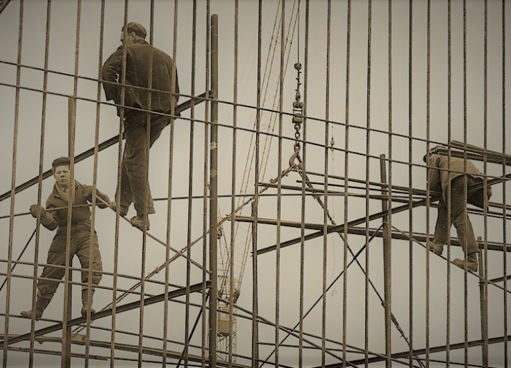 Arbeiders aan het werk aangepast