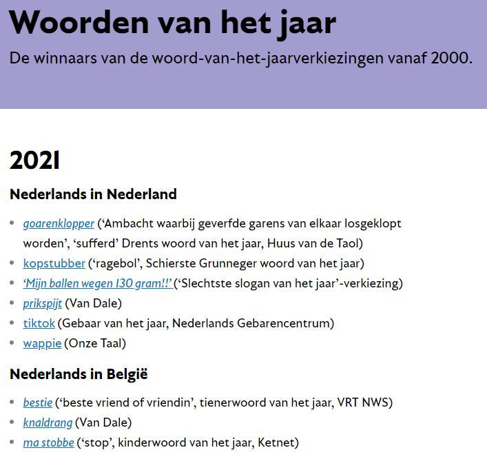 Woorden van het jaar 2021