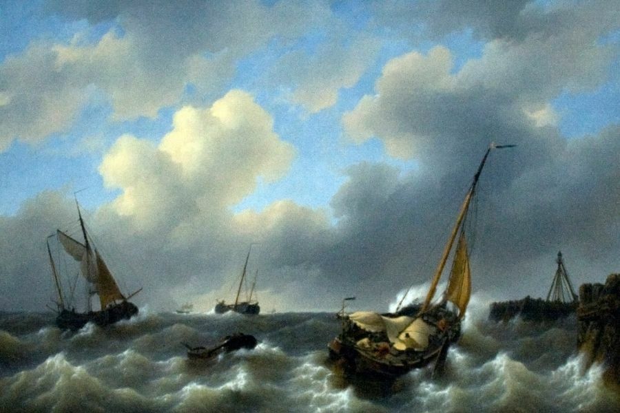 Petrus Jan Schotel Storm op de Zuiderzee voor Medemblik 1840 c Szilas Collectie Teylers Museum