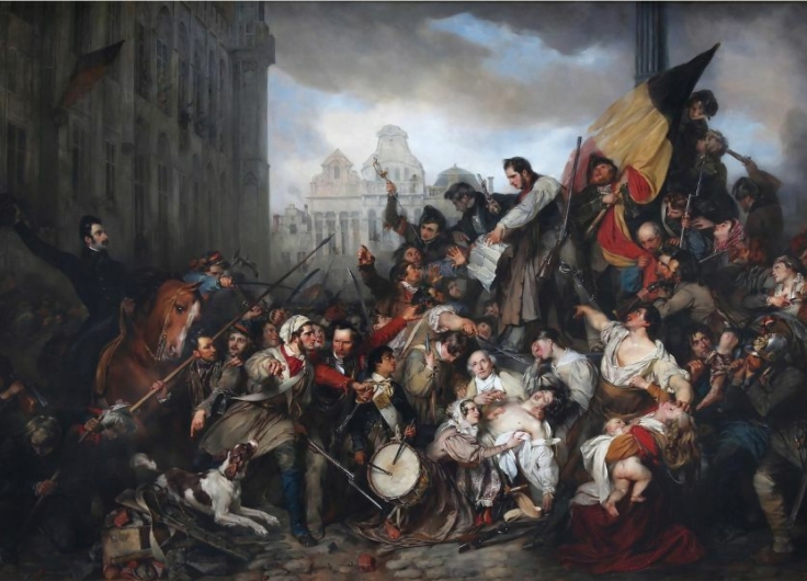 Gustaaf Wappers Tafereel van de Septemberdagen 1830 op de Grote Markt te Brussel 1835 Wikimedia