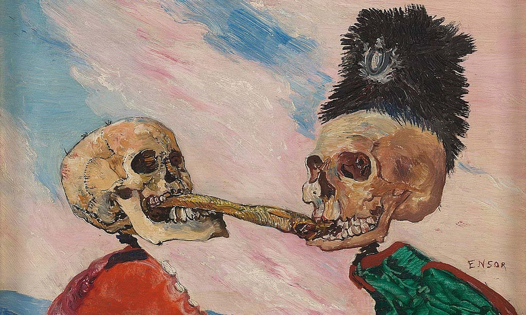 Ensor twee skeletten vechten om een gepekelde haring