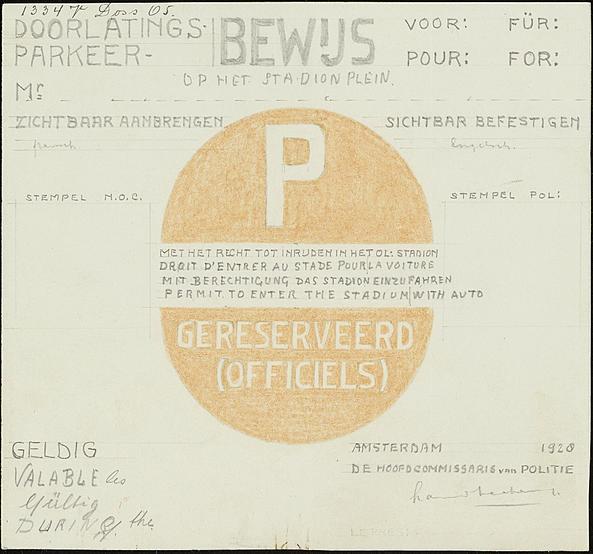 Parkeerbord 1928