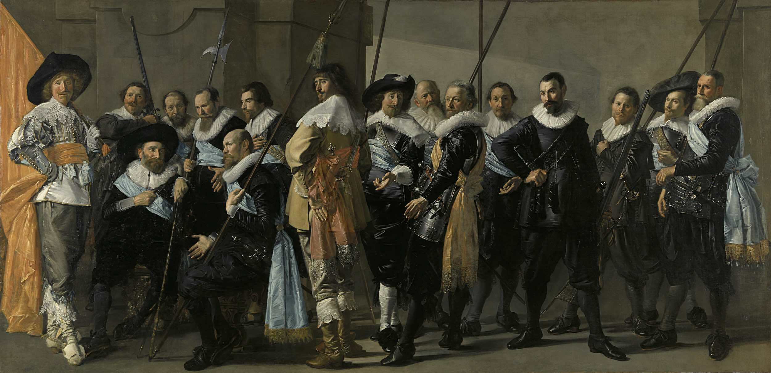 Schutters van wijk XI onder leiding van kapitein Reynier Reael bekend als De magere compagnie 1633 voltooid door Pieter Codde 1637 Rijksmuseum Amsterdam