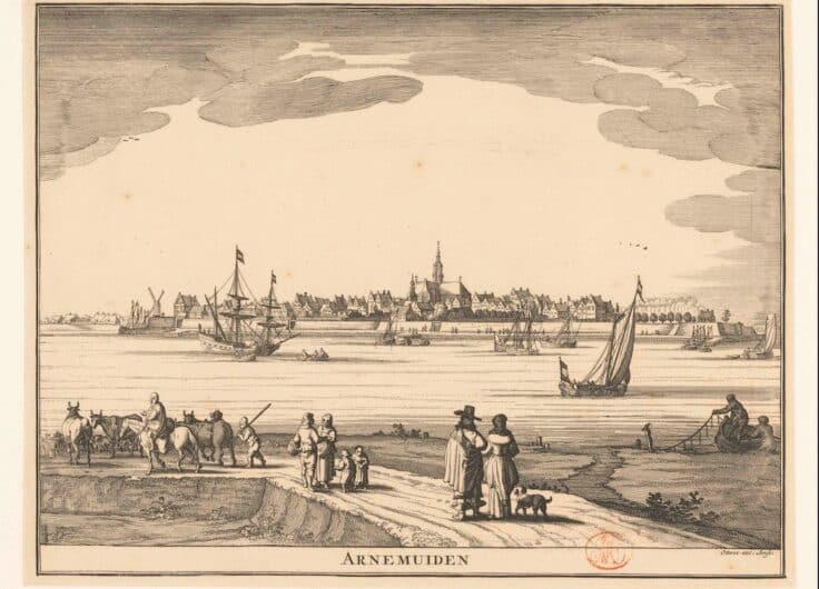 VOORKEUR Gezicht op Arnemuiden Pieter Hendricksz Schut 1719 1725